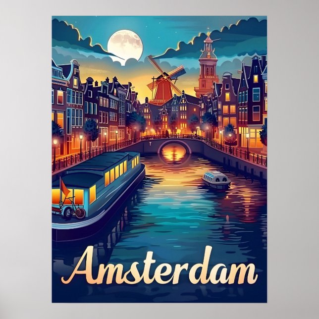 Amsterdam i natt poster (Framsidan)