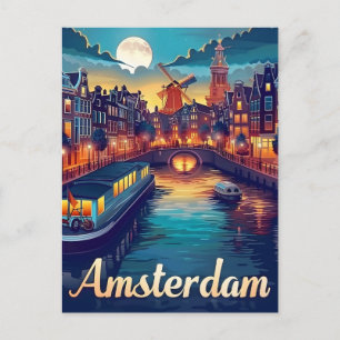 Amsterdam i natt vykort
