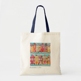 Amsterdam in love tote bag tygkasse