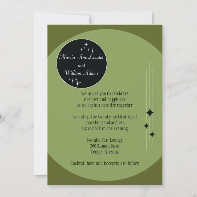 Amsterdam Inbjudan:Oliv Inbjudningar (Framsida)