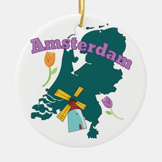 Amsterdam Julgransprydnad Keramik (Framsidan)