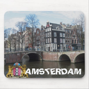 Amsterdam kanaler & överbryggar fotoet Mousepad Musmatta