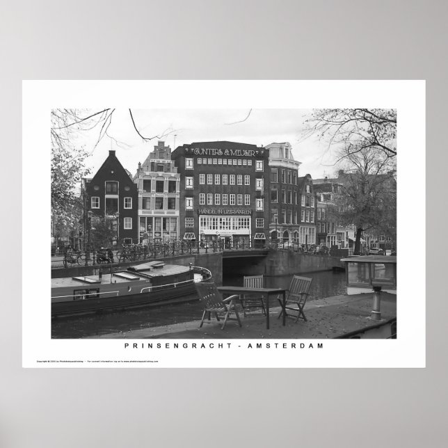 Amsterdam - Kanalhus i Prinsengracht Poster (Framsidan)