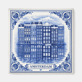 Amsterdam kanthus Delft Blue stil magnet