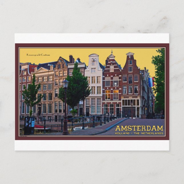 Amsterdam-Keizersgracht Centrum Vykort (Framsida)