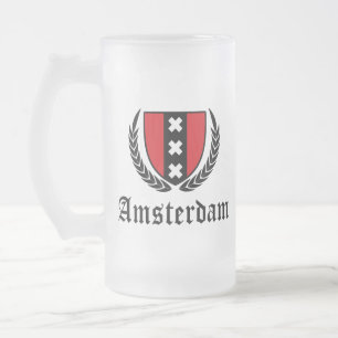 Amsterdam-krön Frostat Ölglas