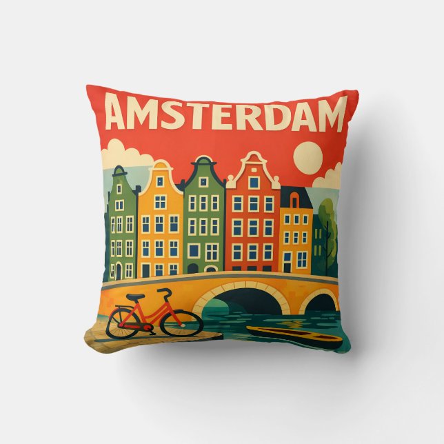 Amsterdam Kuddelfodral Kanalhusen Kudde (Framsida)