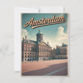 Amsterdam Kung Palace Vintage Vykort