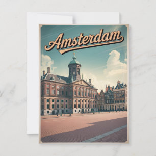 Amsterdam Kung Palace Vintage Vykort