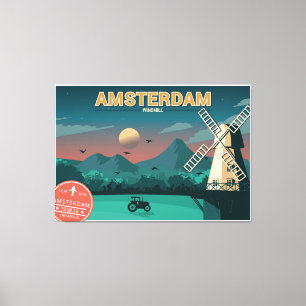 Amsterdam Kvarn Canvastryck