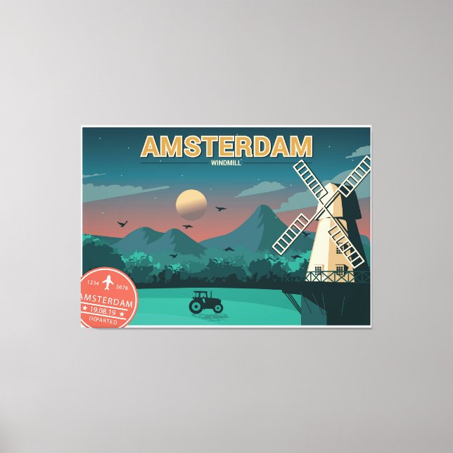 Amsterdam Kvarn Canvastryck (Framsida)