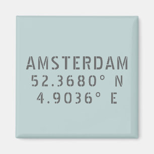 Amsterdam Latitude Longitud Magnet
