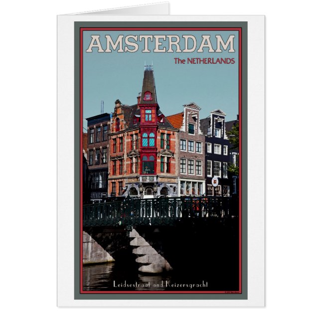 Amsterdam - Leidsestraat - Keizersgracht Hälsningskort (Framsidan)