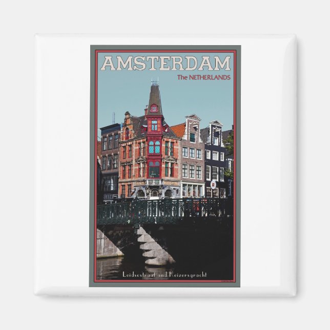 Amsterdam - Leidsestraat - Keizersgracht Magnet (Framsidan)