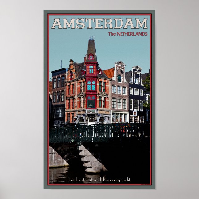 Amsterdam - Leidsestraat - Keizersgracht Poster (Framsidan)