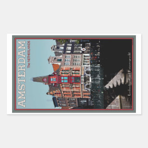 Amsterdam - Leidsestraat - Keizersgracht Rektangulärt Klistermärke