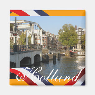 Amsterdam Magere Brug överbryggar den orange Magnet