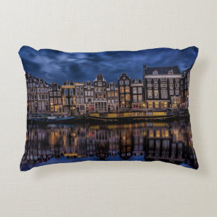Amsterdam med Canals i Dusk Prydnadskudde