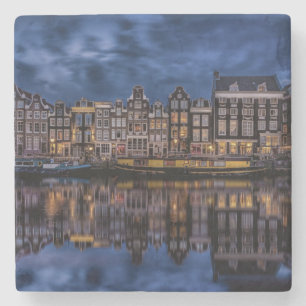 Amsterdam med Canals i Dusk Stenunderlägg