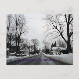 Amsterdam med lite snö vykort