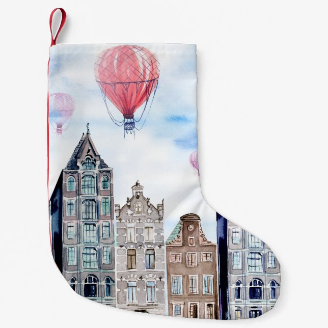 Amsterdam med luftballong liten julstrumpa (Framsidan)