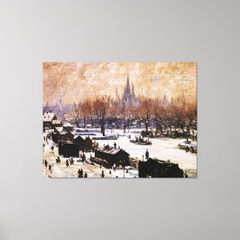 Amsterdam med snö canvastryck