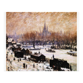 Amsterdam med snö fototryck