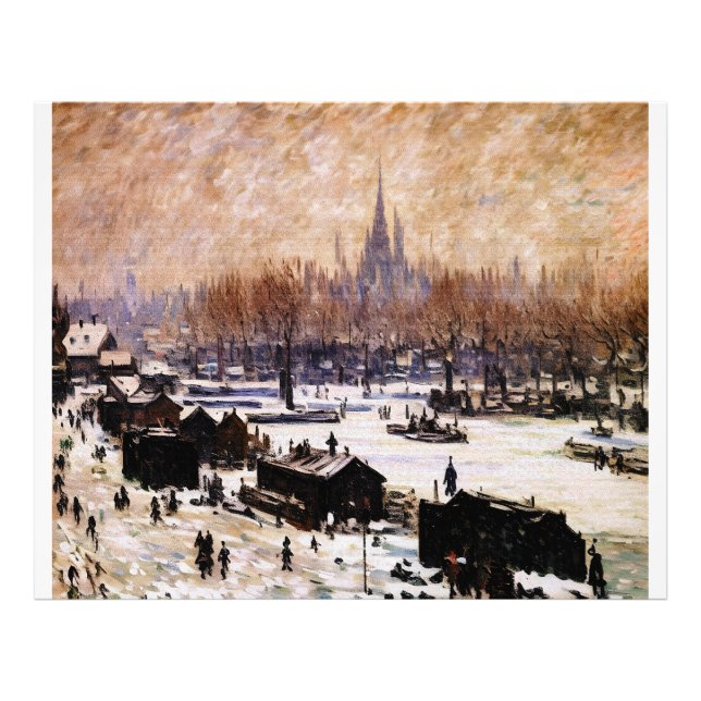 Amsterdam med snö fototryck (Framsidan)