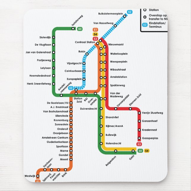 Amsterdam metro Mousepad Musmatta (Framsidan)
