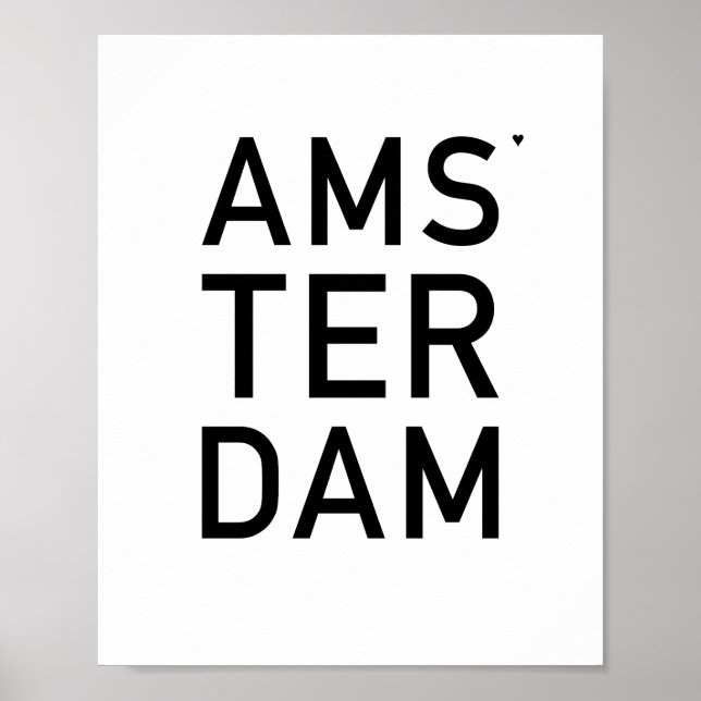 Amsterdam - minimalistic typography poster (Framsidan)