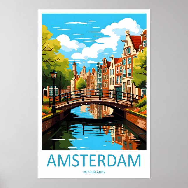 Amsterdam National Ski Park AffischVintage Resa Poster (Framsidan)