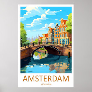 Amsterdam Nationell Skid Vintage Resa Affisch Park