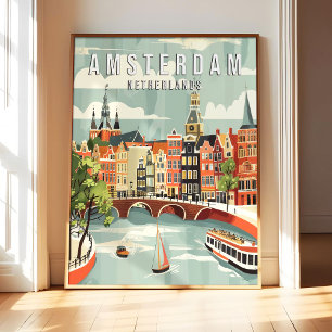 Amsterdam Nederländerna Affisch Konsttryck, Stad R