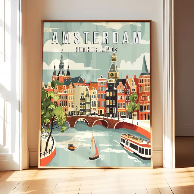 Amsterdam Nederländerna Affisch Konsttryck, Stad R (Skapare uppladdad)