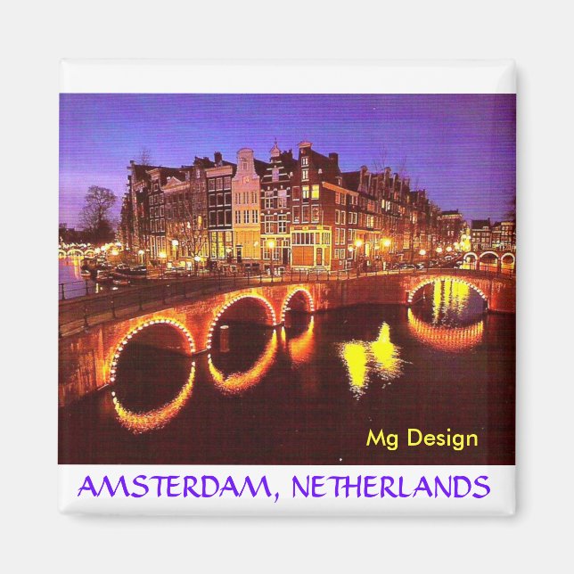 AMSTERDAM, NEDERLÄNDERNA - Anpassad Magnet (Framsidan)