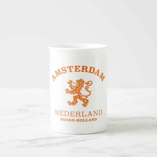 AMSTERDAM Nederländerna Benporslin Mugg (Framsidan)