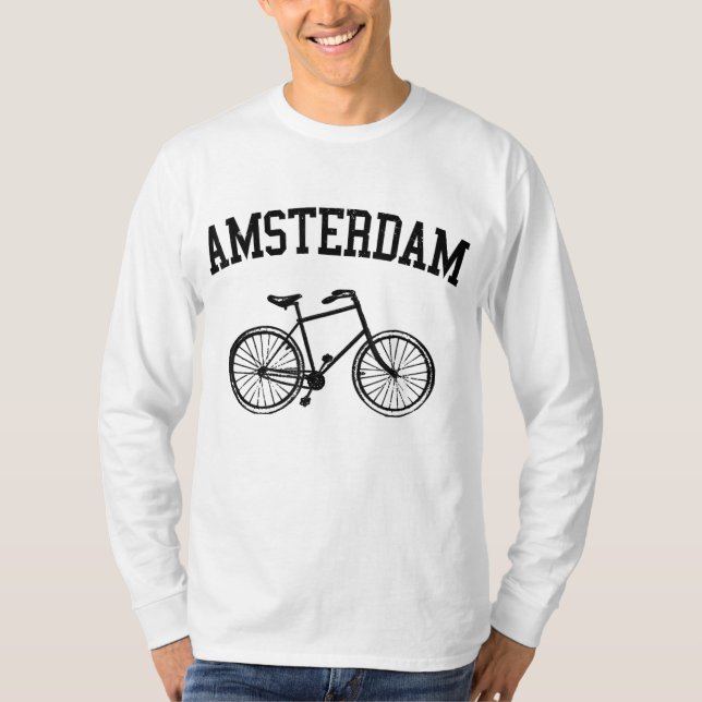 Amsterdam - Nederländerna Bicycle Bike Holland Gif T Shirt (Framsida)