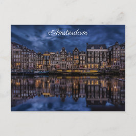 Amsterdam Nederländerna Canal Homes Travel Photo Vykort