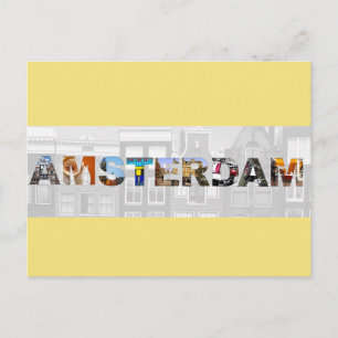 Amsterdam Nederländerna Canal Homes Travel Photos Vykort