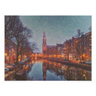 Amsterdam Nederländerna Fototryck