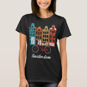 Amsterdam Nederländerna Heritage Europe Travel Bik T Shirt
