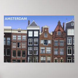 Amsterdam Nederländerna Holland Canal Homes Poster