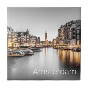 Amsterdam Nederländerna Holland Dutch Souvenir Kakelplatta