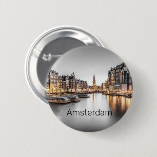 Amsterdam Nederländerna Holland Dutch Souvenir Knapp