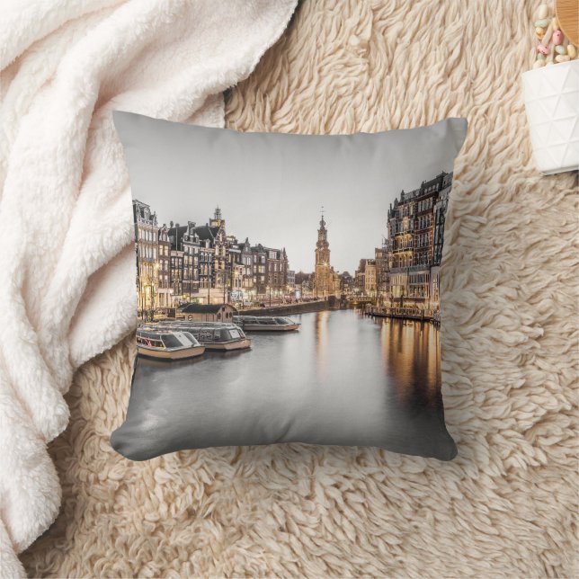 Amsterdam Nederländerna Holland Dutch Souvenir Kudde (Filt)