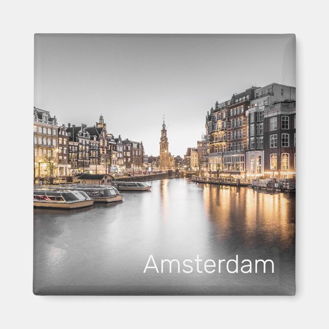 Amsterdam Nederländerna Holland Dutch Souvenir Magnet (Framsidan)