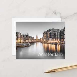 Amsterdam Nederländerna Holland Holländska Suvenir Helg Vykort