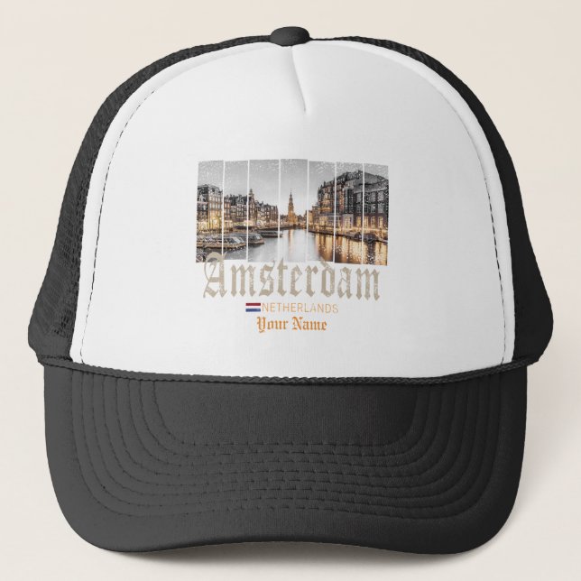 Amsterdam Nederländerna Holland vintage souvenir Keps (Framsida)