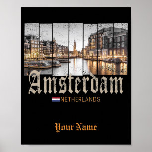 Amsterdam Nederländerna Holland vintage souvenir Poster