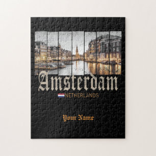Amsterdam Nederländerna Holland vintage souvenir Pussel